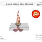 GNOMO ROSA SEDUTA C/LUCI 101CM 301055