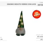GNOMO VERDE SEDUTO C/LUCI 40CM 301065