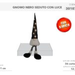 GNOMO NERO SEDUTO C/LUCI 101CM 301079