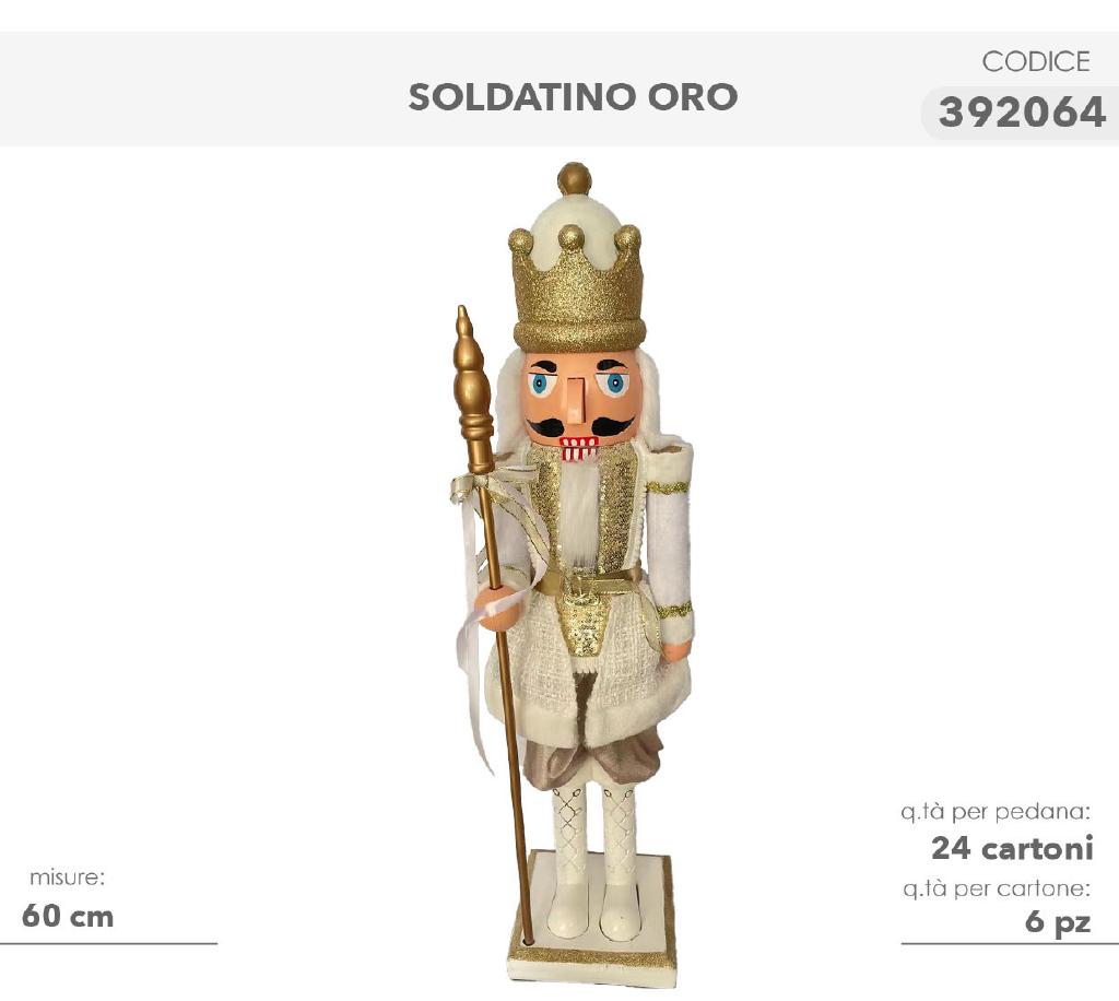 SOLDATINO SCHIACCIANOCI 40CM BIANCO/ORO 392064 SOLDATINO SCHIACCIANOCI 40CM BIANCO/ORO 392064