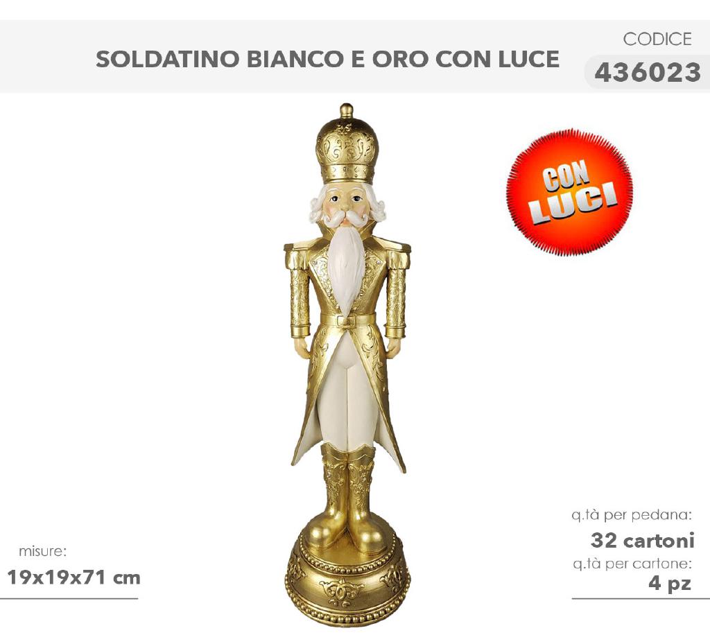 SOLDATINO BIANCO/ORO C/LUCI 19X19X71CM. 436023 SOLDATINO BIANCO/ORO C/LUCI 19X19X71CM. 436023