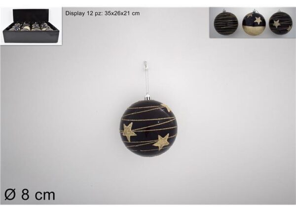 PALLA 8CM C/STELLE ORO 3ASS.IN DISPLAY ART.SM021 ART.AL005816