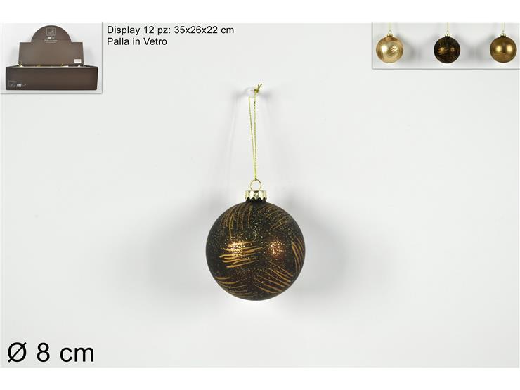PALLA VETRO 8CM OPACA C/LINEE ORO 3 ASS IN DISPLAY YJ20215-8 PALLA VETRO 8CM OPACA C/LINEE ORO 3 ASS IN DISPLAY YJ20215-8