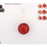 PALLA VETRO 8CM ROSSA DECORATA ASS KS21-DUE-12
