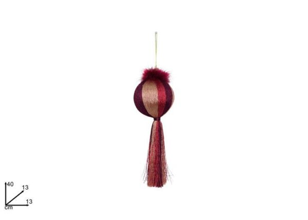 PALLE 13CM C/PIUME E CIACCIOLI ART.LN001774B