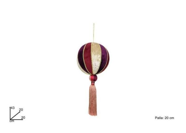 PALLE 20CM APPENDINO VELLUTO C/ CIACCIOLI ART.LN001785