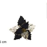 STELO FIORE NATALIZIO 50CM NERO/ORO TGL19938B/G