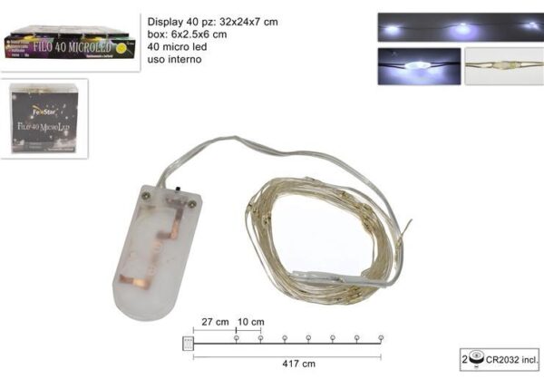 FILO 40MICRO LED BIANCO FREDDO BATT. DISP.YC-B2-40W/TM