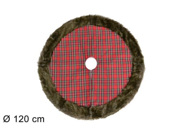 TAPPETO ALBERO 120CM SCOZZESE C/PELL MARRONE HY21020