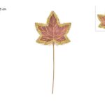 STELO FOGLIA VELLUTO ROSA C/BORDOPAILLE ORO 27X25CM W1-210002 OP ART.LN001753F