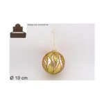 PALLA DI NATALE VETRO 10CM OPACA C/GLITTER ORO/ROSA ART.XNA21008391