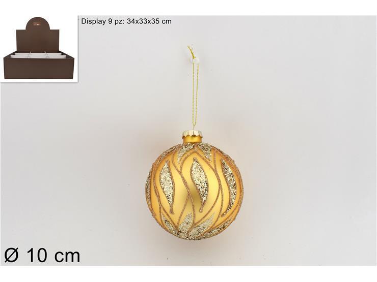 PALLA DI NATALE VETRO 10CM OPACA C/GLITTER SILVER/ORO ART.XNA21008471 PALLA DI NATALE VETRO 10CM OPACA C/GLITTER SILVER/ORO ART.XNA21008471