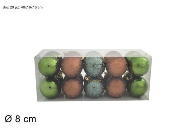 PALLE 8CM 20PZ VERDE/MARRONE 8020N1-5942SYX14