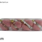 PALLE 10CM 4PZ TRASPARENTE C/PELLICCIA ROSA SDT2213810PK ART.RO011318