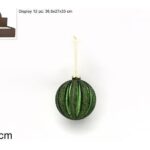 PALLA DI NATALE IN VETRO 8CM VERDE C/GLITTER KS22-DUE-40 ART.XNA21012551