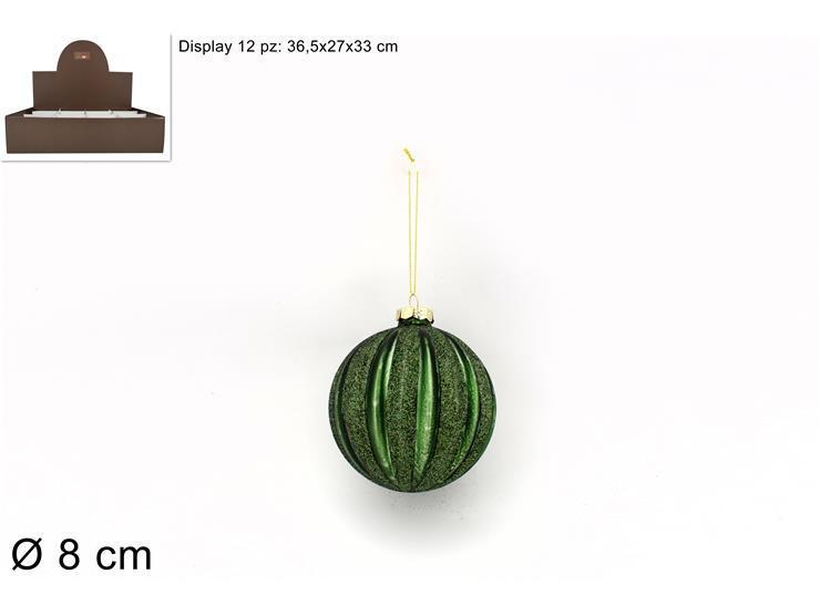 PALLA DI NATALE IN VETRO 8CM VERDE C/GLITTER KS22-DUE-40 ART.XNA21012551 PALLA DI NATALE IN VETRO 8CM VERDE C/GLITTER KS22-DUE-40 ART.XNA21012551