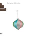 PALLA DI NATALE GOCCIA VETRO 8CM FASCE MULTICOLOR KS23DUE-80-15/DROP ART.XNA22009892