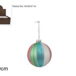 PALLA DI NATALE IN VETRO 10CM FASCE MULTICOLOR KS23DUE-100-15/BALL ART.XNA22009901