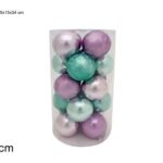 PALLE DI NATALE 8CM 20PZ 4ASS TIFFANY/LILLA BOX PVC SX23DUE002 ART.XNA19006255