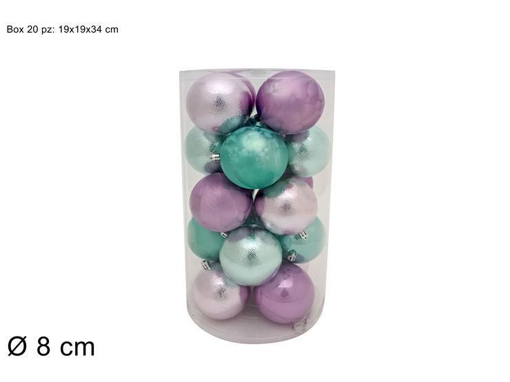 PALLE DI NATALE 8CM 20PZ 4ASS TIFFANY/LILLA BOX PVC SX23DUE002 ART.XNA19006255 PALLE DI NATALE 8CM 20PZ 4ASS TIFFANY/LILLA BOX PVC SX23DUE002 ART.XNA19006255