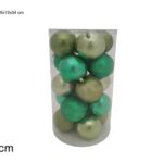 PALLE DI NATALE 8CM 20PZ 4ASS VERDE 2COLORI BOX PVCSX23DUE001 ART.XNA19006256