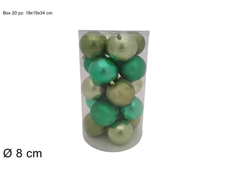 PALLE DI NATALE 8CM 20PZ 4ASS VERDE 2COLORI BOX PVCSX23DUE001 ART.XNA19006256 PALLE DI NATALE 8CM 20PZ 4ASS VERDE 2COLORI BOX PVCSX23DUE001 ART.XNA19006256