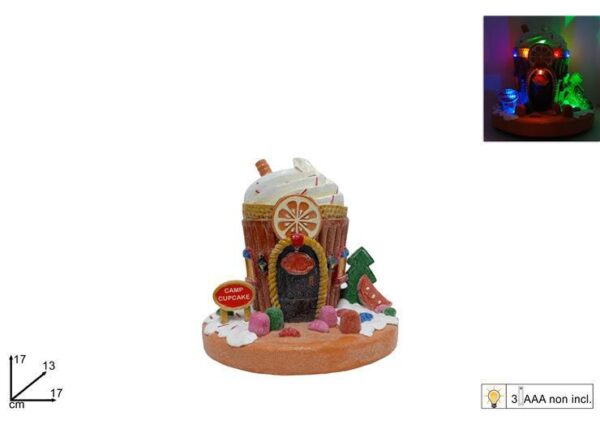 CASETTA DOLCETTO NATALIZIO CAKE DESIGN CON LUCE DF66329 ART.XNA23001491