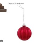 PALLA VETRO 8CM ROSSA LUCIDA RIGATA YQ230916-3E ART.XNA23033731