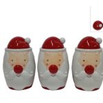 BARATTOLI CERAMICA TRIS 17 CM DECORO VISO BABBO NATALE DFC07961-01484