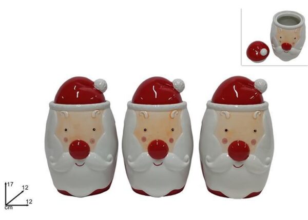 BARATTOLI CERAMICA TRIS 17 CM DECORO VISO BABBO NATALE DFC07961-01484
