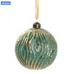 PALLA SFERA VERDE/ORO 8CM VETRO 131017