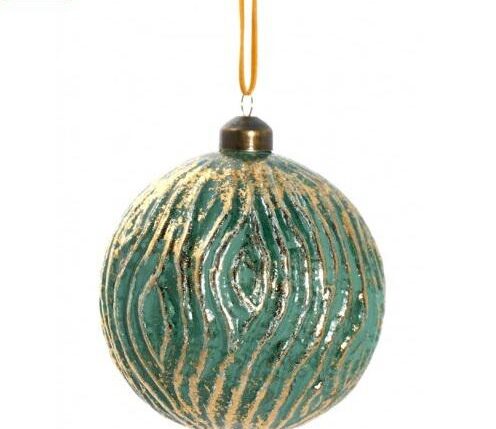 PALLA SFERA VERDE/ORO 8CM VETRO 131017