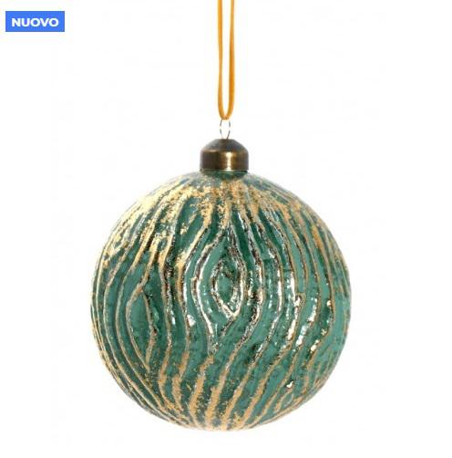 PALLA SFERA VERDE/ORO 8CM VETRO 131017 PALLA SFERA VERDE/ORO 8CM VETRO 131017