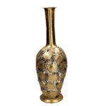 VASO METALLO ORO FOGLIE TONDO H.70CM ART.611500