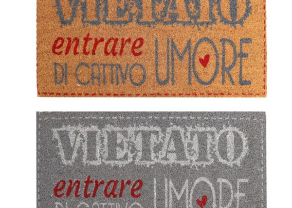 ZERBINO COCCO CM40X75X1,4 VIETATO CATTIVO UMORE 2 ASSORTITI ART.1408910000