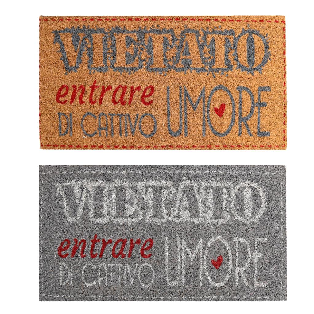 ZERBINO COCCO CM40X75X1,4 VIETATO CATTIVO UMORE 2 ASSORTITI ART.1408910000 ZERBINO COCCO CM40X75X1,4 VIETATO CATTIVO UMORE 2 ASSORTITI ART.1408910000