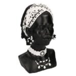 STATUA RESINA BUSTO DONNA AFRICANA CM18X 20H30