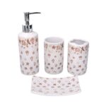 SET BAGNO CERAMICA 4 PZ MARE CONCHIGLIE CM22,5X22,5H7,5