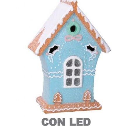 CASETTA RESINA DI MARZAPANE CON LED AZZURRO CM17,5X10H25,5 ART.615057