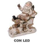 BABBO NATALE CERAMICA CREMA SLITTA LED CM27,8X17H28 ART.615164