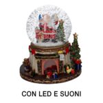 PALLA DI VETRO LED RESINA BABBO NATALE C ON MUSICA CMÃ˜16,5H20
