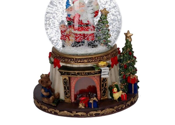 PALLA DI VETRO LED RESINA BABBO NATALE C ON MUSICA CMÃ˜16,5H20
