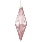 PALLA DI VETRO ROSA ROMBO CM.5XH13,8 ART.617593