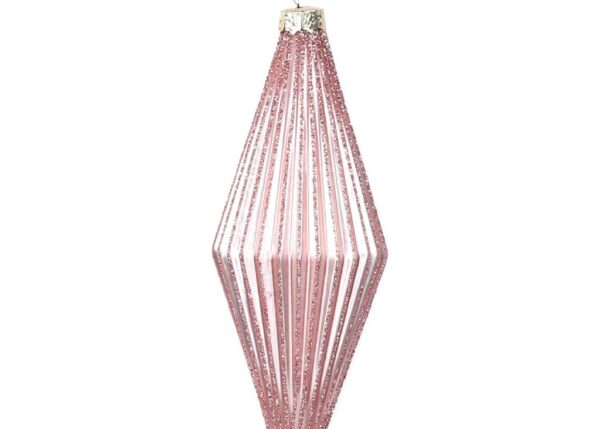 PALLA DI VETRO ROSA ROMBO CM.5XH13,8 ART.617593