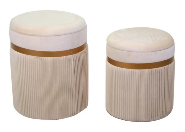 POUF VELLUTO 1-2 CREMA GRANDE ART.2808200200