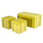 BAULE PUFF VELLUTO GIALLO PICCOLO