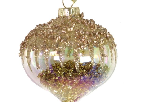 PALLE DI NATALE VETRO SFERA CIPOLLA ORO ART.618787000
