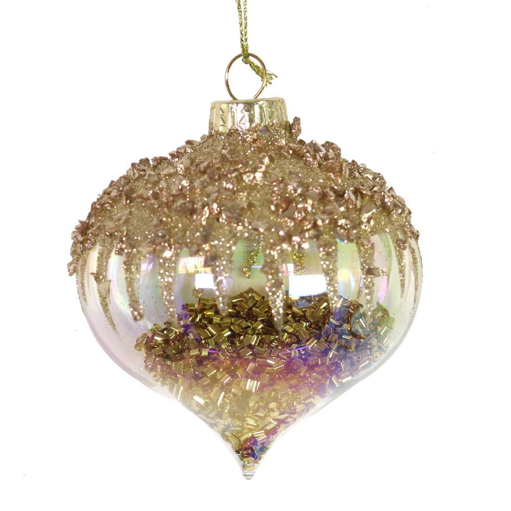 PALLE DI NATALE VETRO SFERA CIPOLLA ORO ART.618787000 PALLE DI NATALE VETRO SFERA CIPOLLA ORO ART.618787000