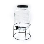 DISPENSER IN VETRO 8 L. 24.5X24.5XH.44CM CON SUPPORTO IN METALLO ART.05607 -