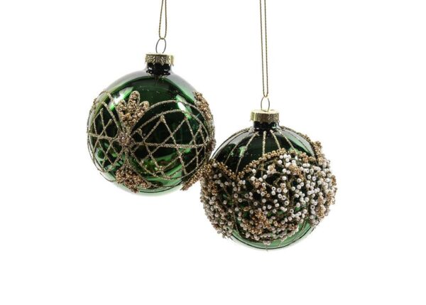 PALLA DI NATALE IN VETRO DIAM.8CM ASS.78953 -